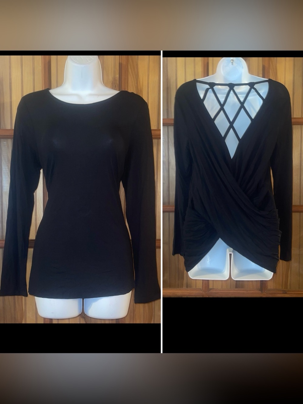 Classic Black Long-Sleeve Scoop Neck Top